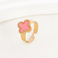 Four-leaf clover cross-border Internet celebrity plated 18k gold double-sided OL mother-of-pearl lucky four-leaf clover bracelet necklace ring earrings