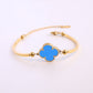 Four-leaf clover cross-border Internet celebrity plated 18k gold double-sided OL mother-of-pearl lucky four-leaf clover bracelet necklace ring earrings