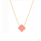 Four-leaf clover cross-border Internet celebrity plated 18k gold double-sided OL mother-of-pearl lucky four-leaf clover bracelet necklace ring earrings