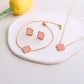 Four-leaf clover cross-border Internet celebrity plated 18k gold double-sided OL mother-of-pearl lucky four-leaf clover bracelet necklace ring earrings