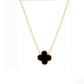 Four-leaf clover cross-border Internet celebrity plated 18k gold double-sided OL mother-of-pearl lucky four-leaf clover bracelet necklace ring earrings