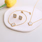 Four-leaf clover cross-border Internet celebrity plated 18k gold double-sided OL mother-of-pearl lucky four-leaf clover bracelet necklace ring earrings
