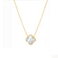 Four-leaf clover cross-border Internet celebrity plated 18k gold double-sided OL mother-of-pearl lucky four-leaf clover bracelet necklace ring earrings
