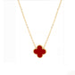 Four-leaf clover cross-border Internet celebrity plated 18k gold double-sided OL mother-of-pearl lucky four-leaf clover bracelet necklace ring earrings