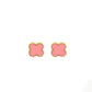 Four-leaf clover cross-border Internet celebrity plated 18k gold double-sided OL mother-of-pearl lucky four-leaf clover bracelet necklace ring earrings