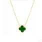 Four-leaf clover cross-border Internet celebrity plated 18k gold double-sided OL mother-of-pearl lucky four-leaf clover bracelet necklace ring earrings
