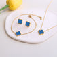 Four-leaf clover cross-border Internet celebrity plated 18k gold double-sided OL mother-of-pearl lucky four-leaf clover bracelet necklace ring earrings