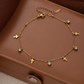 Women's Gold-Plated Titanium Steel Pentagram Star Anklet with Zircon