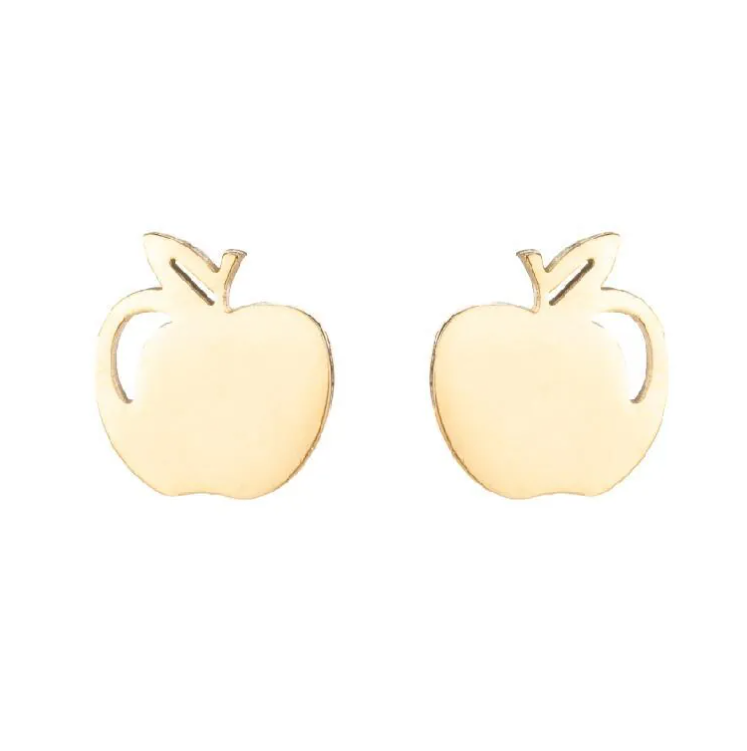Women’s Stainless Steel Fruit Stud Earrings – Cherry, Apple, Strawberry & More