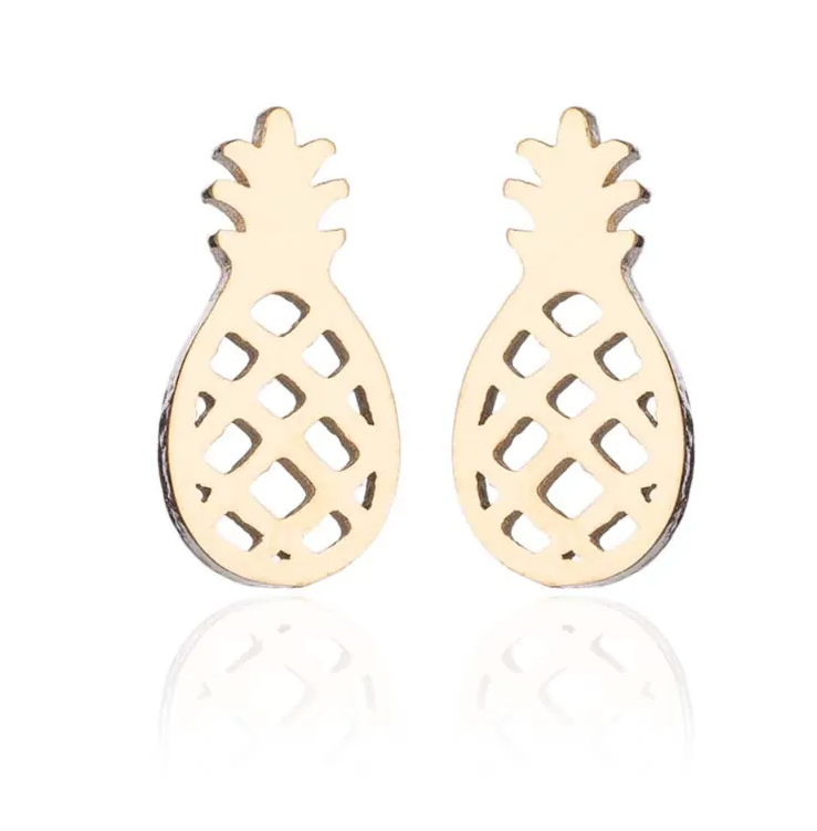 Women’s Stainless Steel Fruit Stud Earrings – Cherry, Apple, Strawberry & More