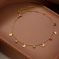 Women's Gold-Plated Titanium Steel Pentagram Star Anklet with Zircon