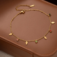 Women's Gold-Plated Titanium Steel Pentagram Star Anklet with Zircon