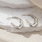 Women’s Silver-Tone Stainless Steel Chain Link Earrings – Minimalist Geometric Style