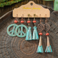 Women’s 3-Pair Vintage Bohemian Turquoise Tassel Dangle Earrings Set