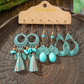 Women’s 3-Pair Vintage Bohemian Turquoise Tassel Dangle Earrings Set
