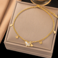 Women's Gold-Plated Double-Layer White Shell Butterfly Anklet