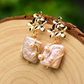 Women’s Gold-Tone Geometric Flat Pearl Earrings – Vintage Baroque Style