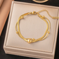 Women's Gold-Plated Double-Layer White Shell Butterfly Anklet