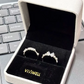 Silver Sweetheart Bow 2-Piece Matching Ring Set for Women