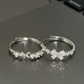 Silver Sweetheart Bow 2-Piece Matching Ring Set for Women