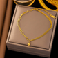 Women's Gold-Plated Double-Layer White Shell Butterfly Anklet