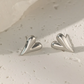 Silver Heart Stud Earrings for Women – Minimalist Stainless Steel Jewelry