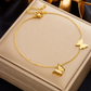 Women's Gold-Tone Matte & Mirror Finish Butterfly Charm Anklet