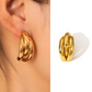 Gold Twisted Knot Large Hoop Earrings for Women – Minimalist Titanium Steel Jewelry