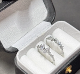 Silver Sweetheart Bow 2-Piece Matching Ring Set for Women