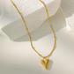Gold Bead Chain Heart & Pearl Pendant Necklace for Women – Elegant Stainless Steel Jewelry