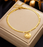 Women's Gold-Tone Matte & Mirror Finish Butterfly Charm Anklet