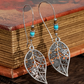 Women’s Antique Silver-Tone Faux Turquoise Drop Earrings – Boho Vintage Jewelry