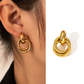 Gold Twisted Knot Large Hoop Earrings for Women – Minimalist Titanium Steel Jewelry