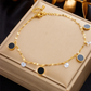 Women's Gold-Tone Matte & Mirror Finish Butterfly Charm Anklet