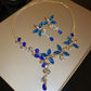 Gold Geometric Zirconia Necklace & Earrings Set for Women – Elegant Wedding Jewelry