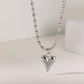 Gold Bead Chain Heart & Pearl Pendant Necklace for Women – Elegant Stainless Steel Jewelry