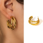 Gold Twisted Knot Large Hoop Earrings for Women – Minimalist Titanium Steel Jewelry