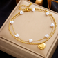 Women's Gold-Tone Matte & Mirror Finish Butterfly Charm Anklet