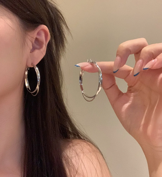 Gold Hollow Heart Stud Earrings for Women – Minimalist 925 Silver Post Jewelry