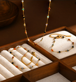 Colorful Natural Stone Beaded Gold-Plated Jewelry