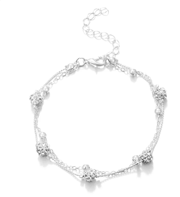 Women’s Silver-Tone Snake Chain Anklet – Minimalist Adjustable Foot Jewelry
