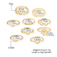 Gold Heart & Butterfly 9-Piece Ring Set for Women