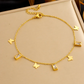 Women's Gold-Plated Stainless Steel Butterfly & Rectangular Crystal Anklet