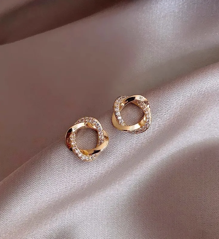 Women’s Geometric Hoop & Stud Earrings – 925 Silver Posts, Assorted Styles
