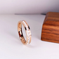 Gold Single Row Zircon Titanium Steel Ring