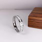 Gold Single Row Zircon Titanium Steel Ring
