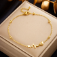 Women’s Gold-Tone EKG Heartbeat Heart Anklet – Minimalist Titanium Steel Jewelry