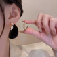 Women’s Gold-Tone Teardrop Faux Pearl Earrings – 925 Silver Posts