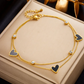 Women’s Gold-Tone EKG Heartbeat Heart Anklet – Minimalist Titanium Steel Jewelry