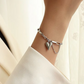 Silver Heart Charm Bracelet for Women – Minimalist Stainless Steel Jewelry